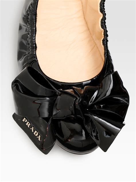 prada ballerina flats with bow|prada flat shoes with bow.